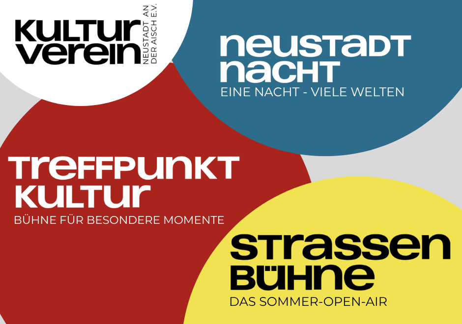 4 Kreise mit den Slogans „Kutlurverein“, „Neustadt Nacht“, „Treffpunkt Kultur“ und „Straßenbühne“