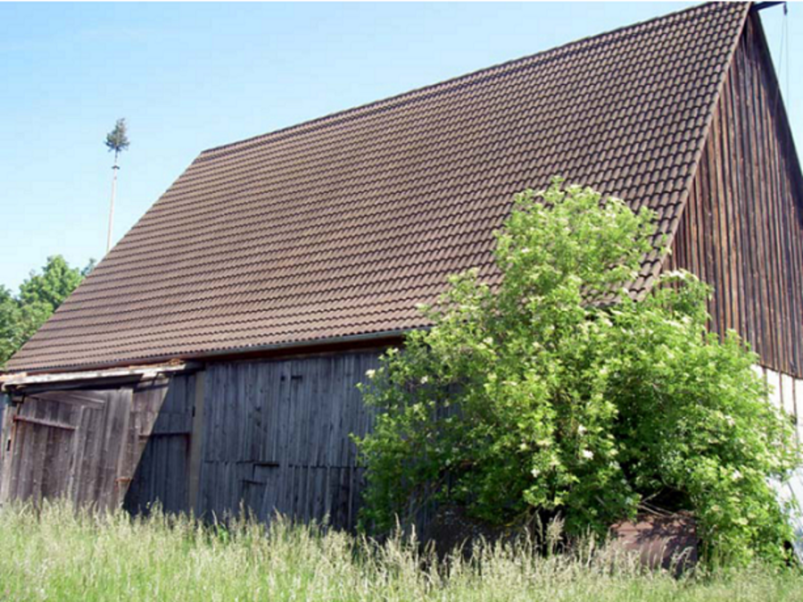 Dorfscheune - Außenansicht west vorher