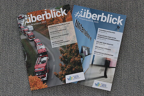 Der #überblick ist ein Wendeheft. Es sind beide Titelbilder zu sehen.