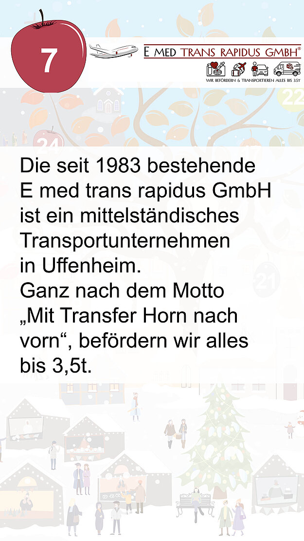 Erläuterung und Logo zu E med trans rapidus GmbH