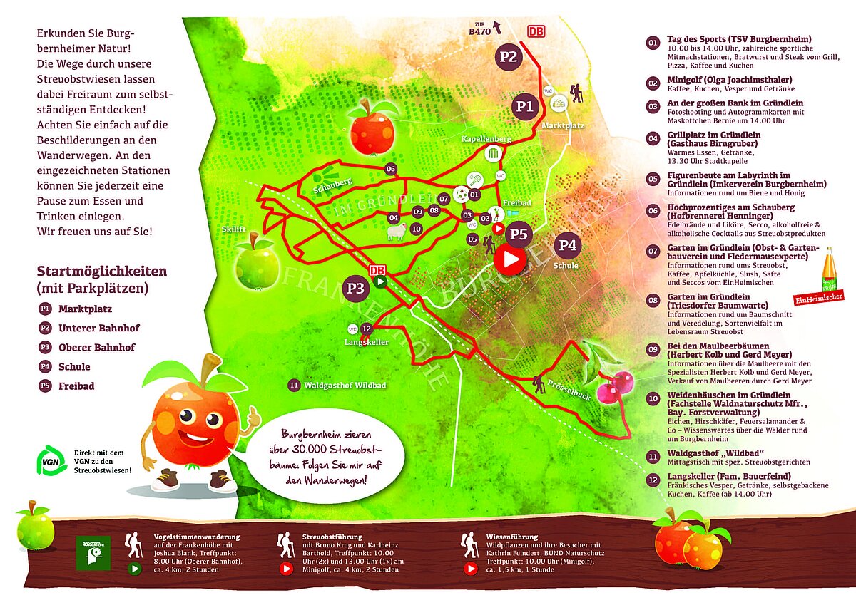 Flyer Streuobsterlebnispfad Karte zu Streuobsterlebnispfad
