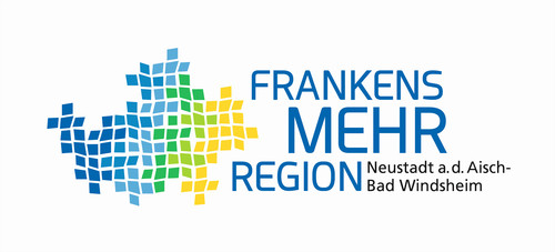 Logo Frankens Mehrregion mit Schriftzug und Landkreisumriss