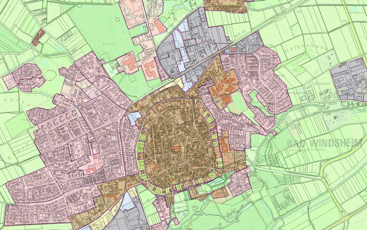 Kartenausschnitt mit Bad Windsheim