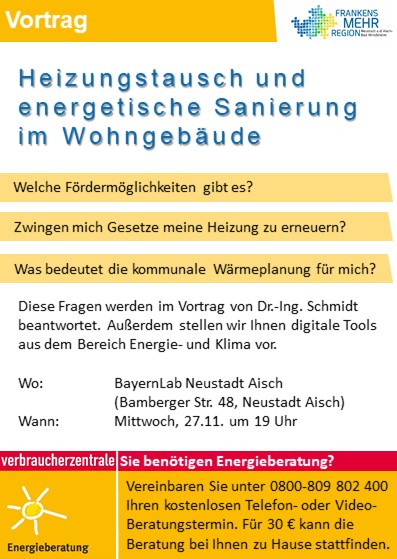 Werbeplakat zum Vortrag, Inhalt im Text.